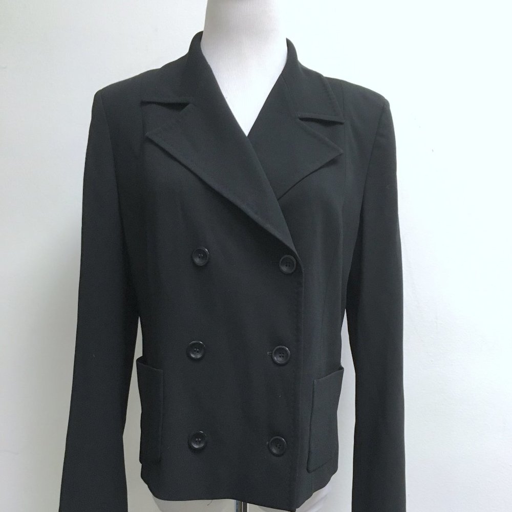 Max mara black double breasted blazer jacket 10